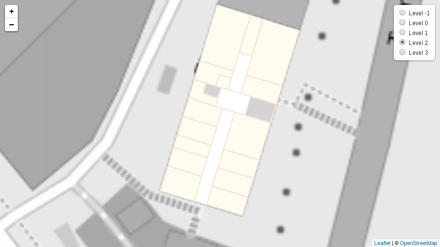 Levels shown in the layer control of our indoor map